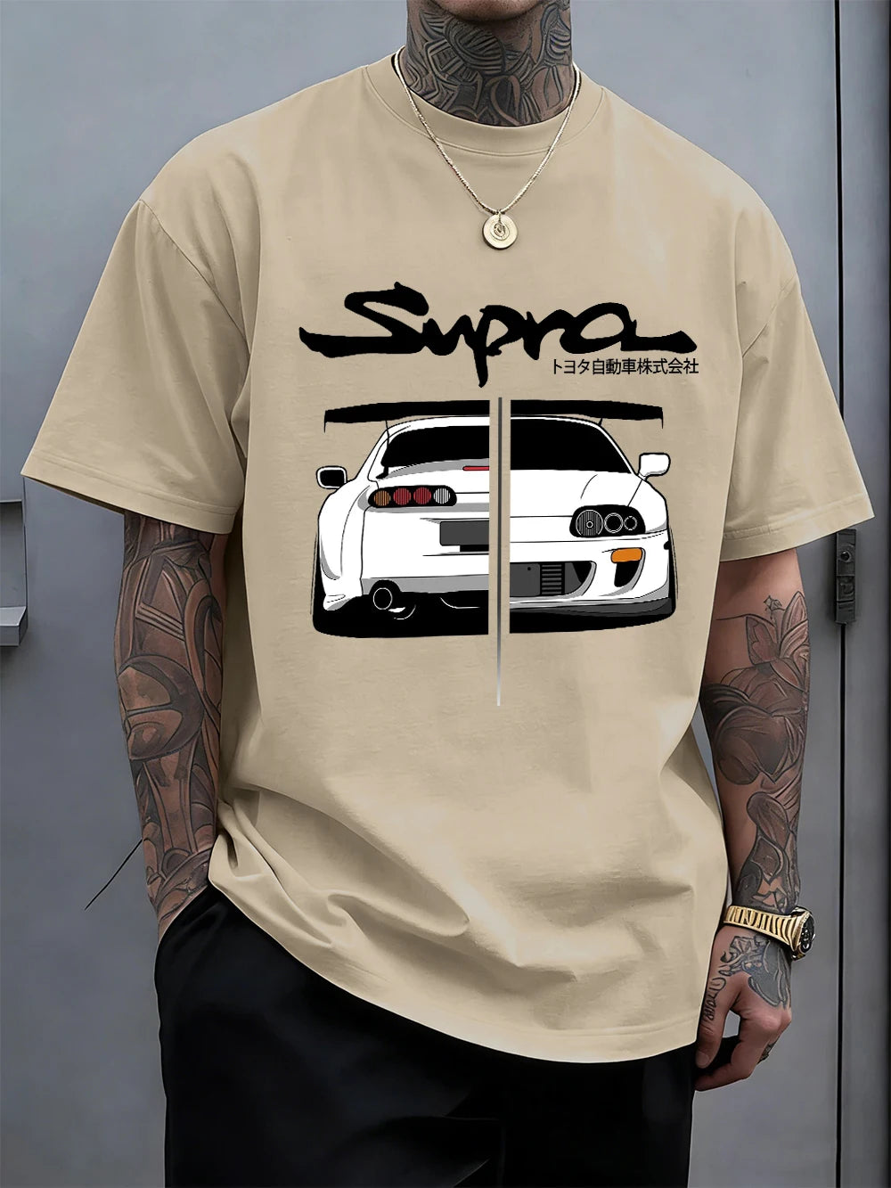 Japanese Cool Car Puzzle Print Cotton T-Shirts Men Summer Short Sleeve T Shirt Soft Oversized O-Neck Tops Basic Male Clothes