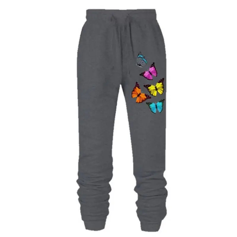 New Butterfly Printed Women's Sweatpants Running Joggers Trousers Ladies Casual Sportswear Jogging Pants S-4XL