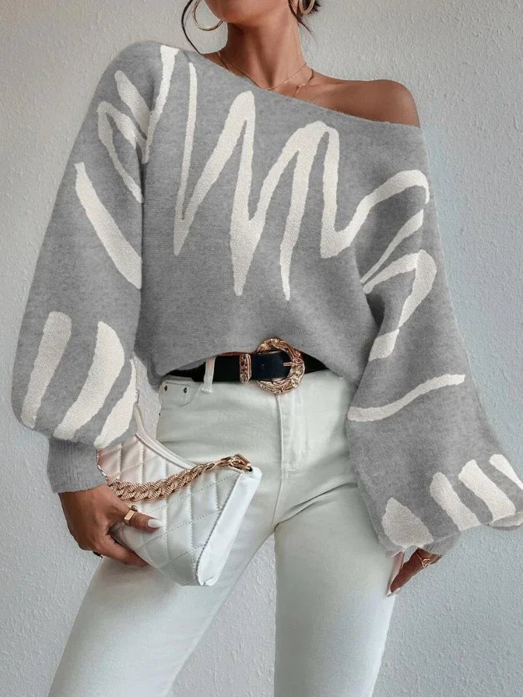 Fashion Women Sweaters 2025 New Autumn Winter Korean Fashion Pullovers Loose Sleeve Sleeve Top Vintage Knitwear Clothing