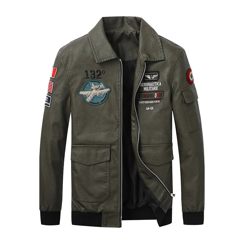 CHAIFENKO Men's Leisure Fashion Locomotive Coats New Leather Clothing Jacket Spring Autumn Windproof Simplicity Keep Warm Coat