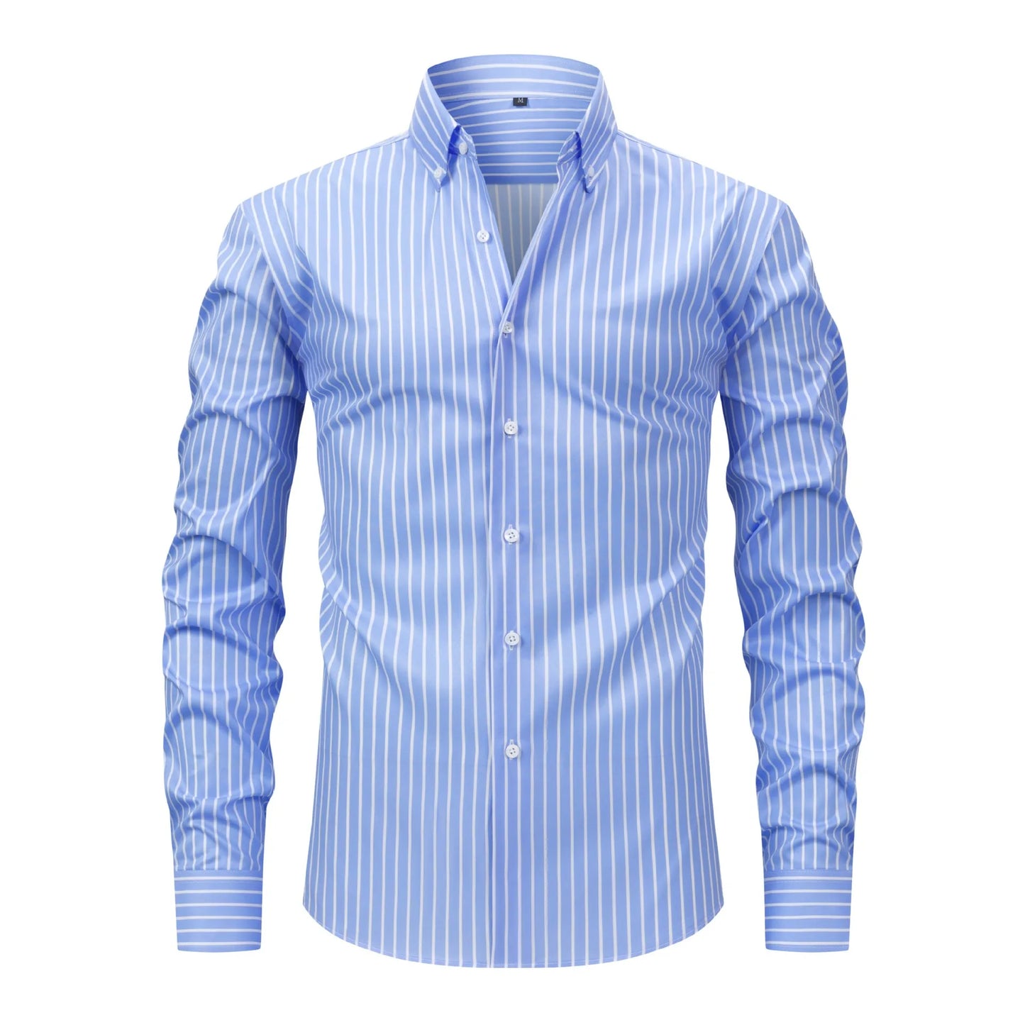 Long Sleeve Striped Business Office Formal Shirt High Quality Social Casual Slim Shirt