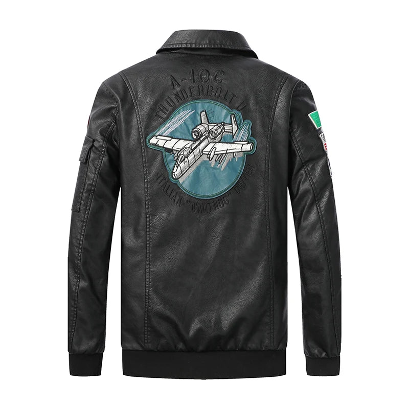 CHAIFENKO Men's Leisure Fashion Locomotive Coats New Leather Clothing Jacket Spring Autumn Windproof Simplicity Keep Warm Coat