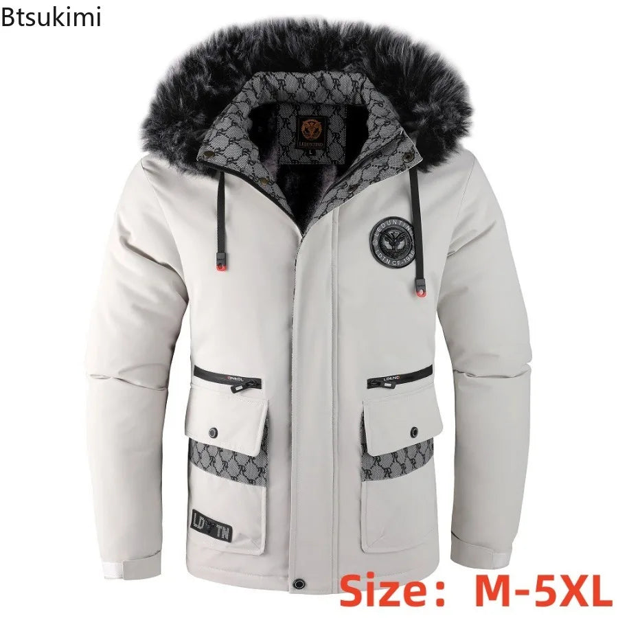 Btsukimi Winter Men Hooded Fur Collar Winter Coats Down Jackets High Quality Male Thicker Windproof  Warm Parkas Hombre Casual Jackets