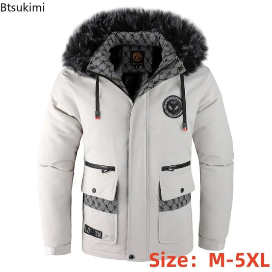 Winter Men Hooded Fur Collar Winter Coats Down Jackets High Quality Male Thicker Windproof  Warm Parkas Hombre Casual Jackets