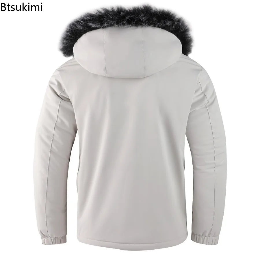 Btsukimi Winter Men Hooded Fur Collar Winter Coats Down Jackets High Quality Male Thicker Windproof  Warm Parkas Hombre Casual Jackets