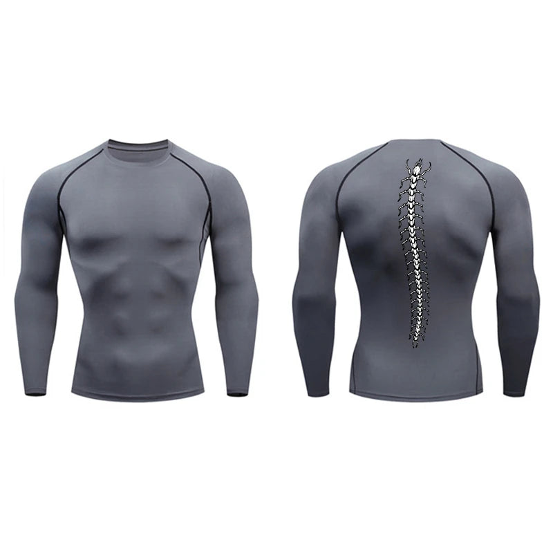 High Elasticity Compression Shirts for Men Gym Workout Quick Dry T-shirt Tops Breathable Training Running Sportswear Rash Guard
