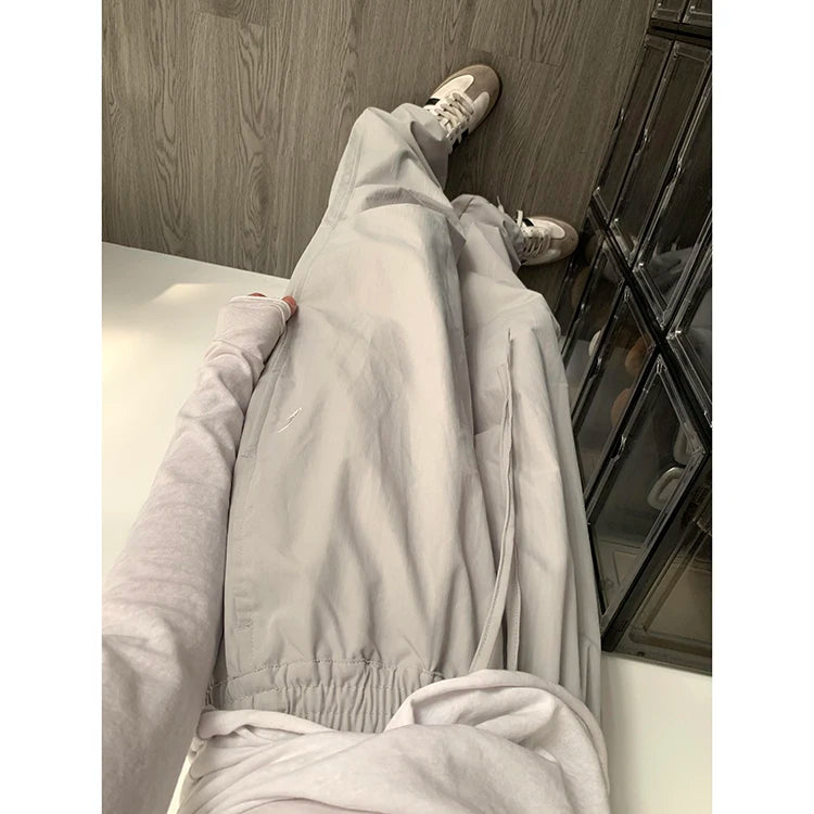 American High Street Style Women's Cargo Pants Spring Summer 2026 New Slimming Drapey Loose Sweatpants Folded Hem
