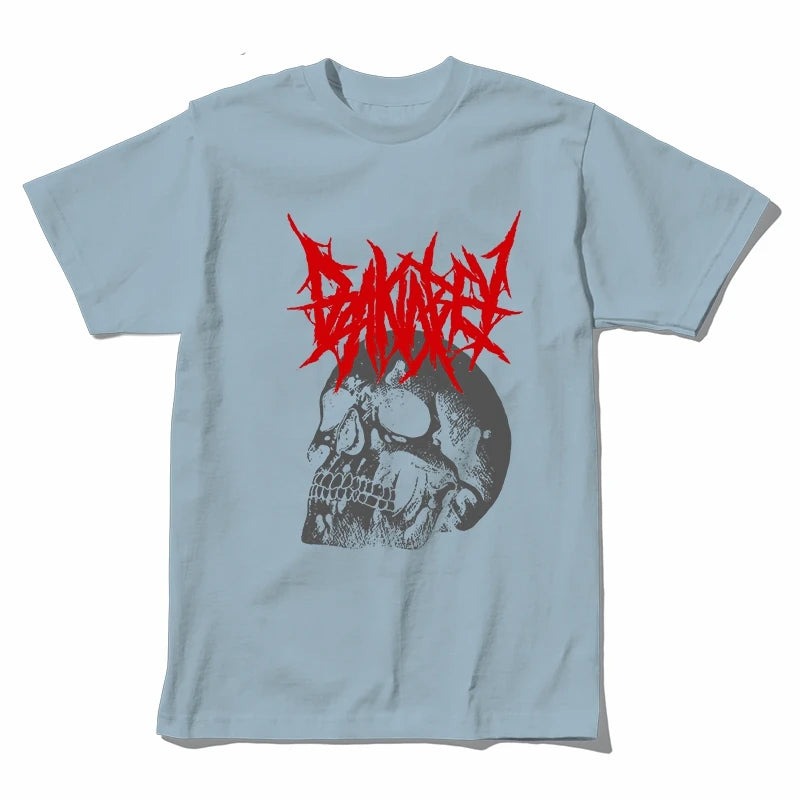 Coolmind U0009-T2 Skull Print Graphic Men T Shrit Exclusive Graphic Men Tshirt Loose Unisex Tee Shirts Men