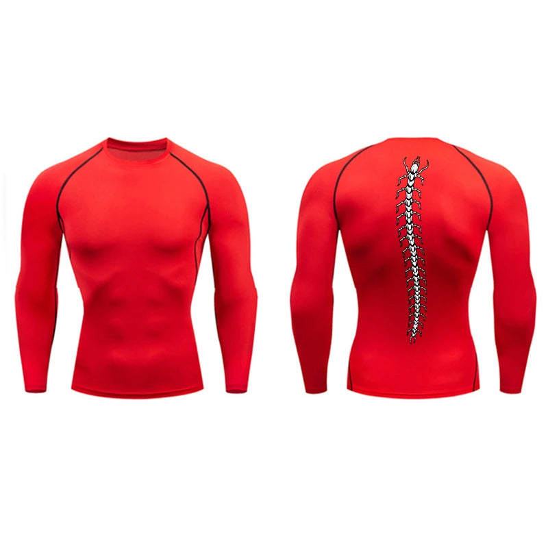 High Elasticity Compression Shirts for Men Gym Workout Quick Dry T-shirt Tops Breathable Training Running Sportswear Rash Guard