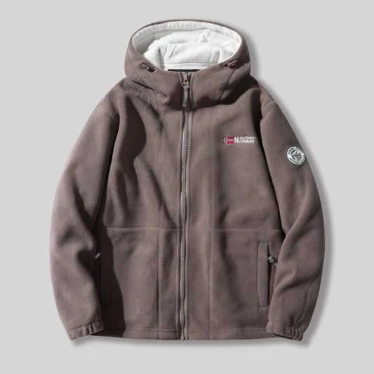 Winter New Men's Coat, Cold Resistant, Warm, Thick Fleece, Hooded Zipper, Loose Solid Color Jacket, Daily Casual Outdoor