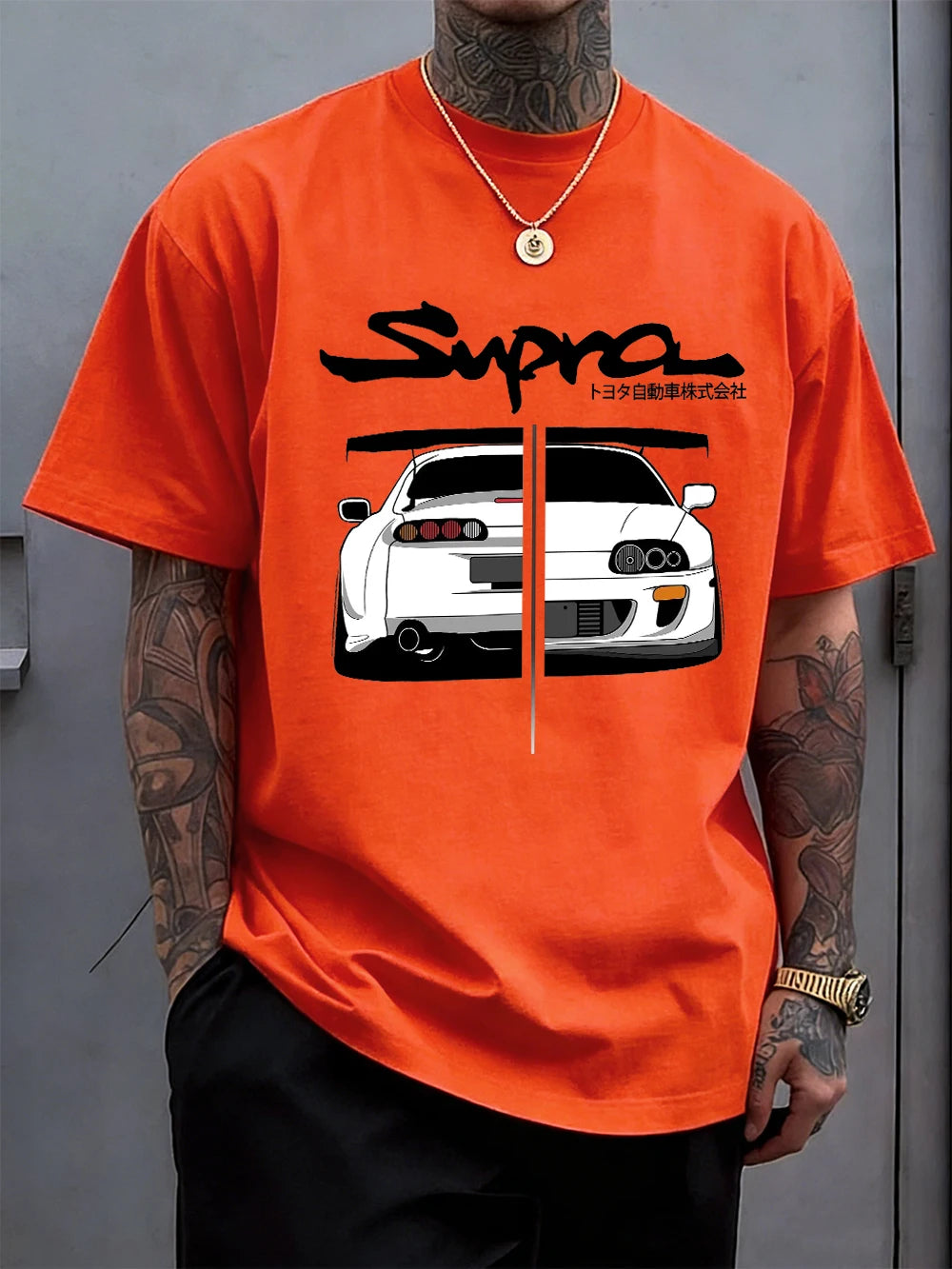 Japanese Cool Car Puzzle Print Cotton T-Shirts Men Summer Short Sleeve T Shirt Soft Oversized O-Neck Tops Basic Male Clothes