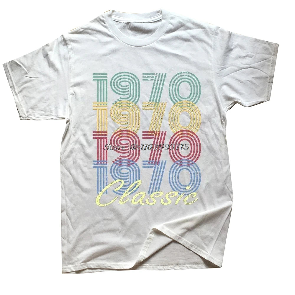 New Vintage Retro Classic 1970 54th Birthday Day Gift T-Shirt Sports Fan T Shirt Unisex Cotton Clothing Heavy Weight T-shirt