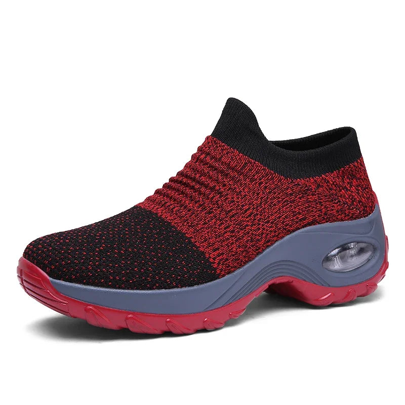 Women Sneakers Summer Fashion Black Sports Casual Shoes Breathable Mesh Lightweight Air Cushion Non-Slip Running Shoe Zapatillas