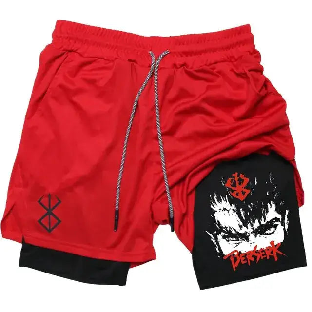 Berserk Anime Quick Dry Performance Multiple Pockets Sports Shorts