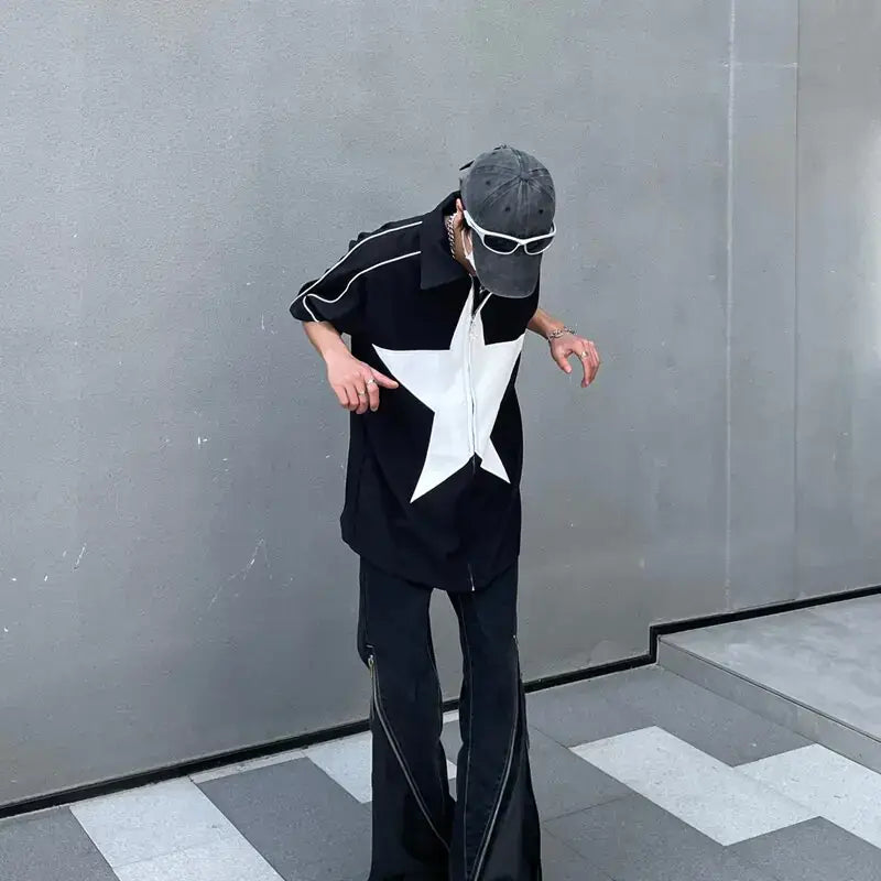 Oversized Harajuku Patchwork Jacket