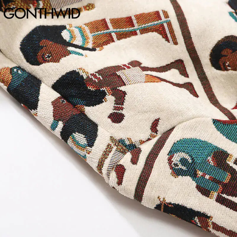 Vintage Egyptian Harajuku Stripe Shirt - FASHION FLOOD