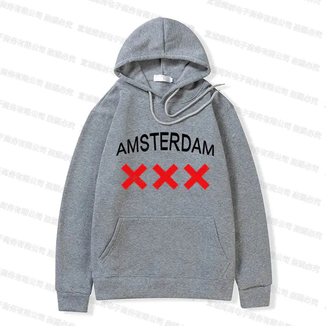 Amsterdam Unisex Hoodie - Black Oversized Sweatshirt