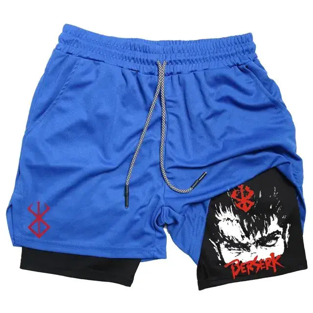 Berserk Anime Quick Dry Performance Multiple Pockets Sports Shorts