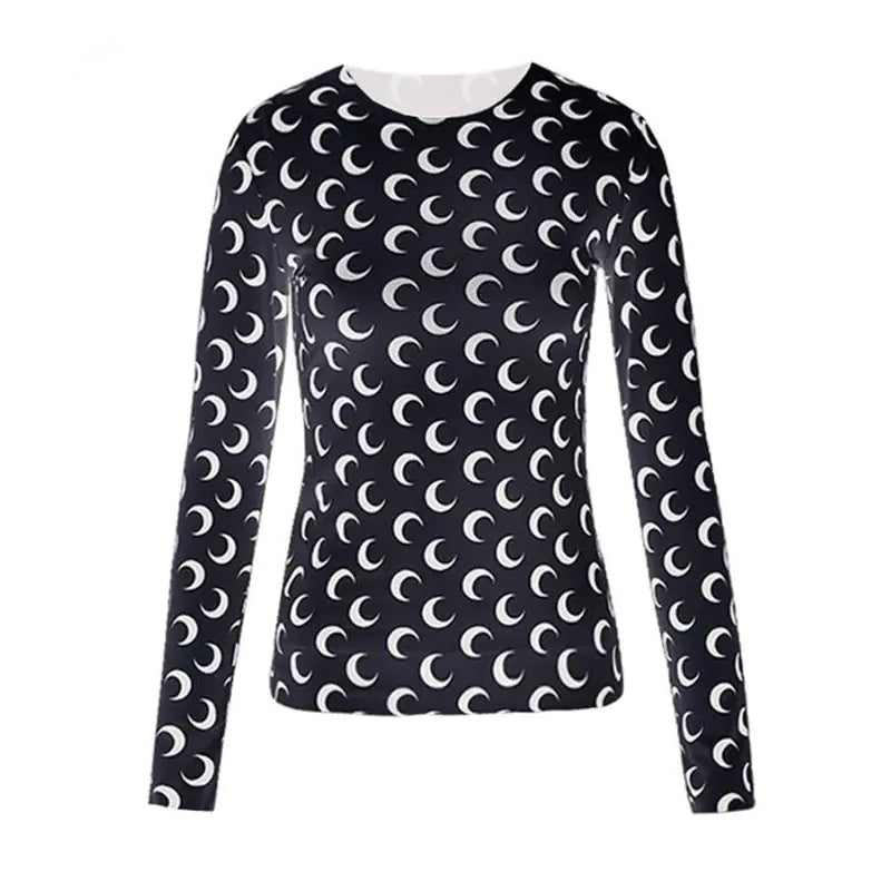 Long-Sleeved Marine Moon T-Shirt