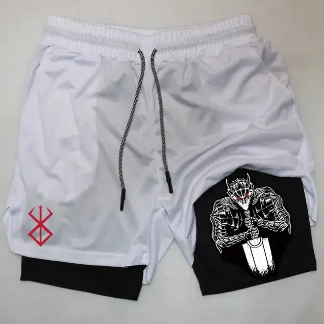 Berserk Anime Quick Dry Performance Multiple Pockets Sports Shorts