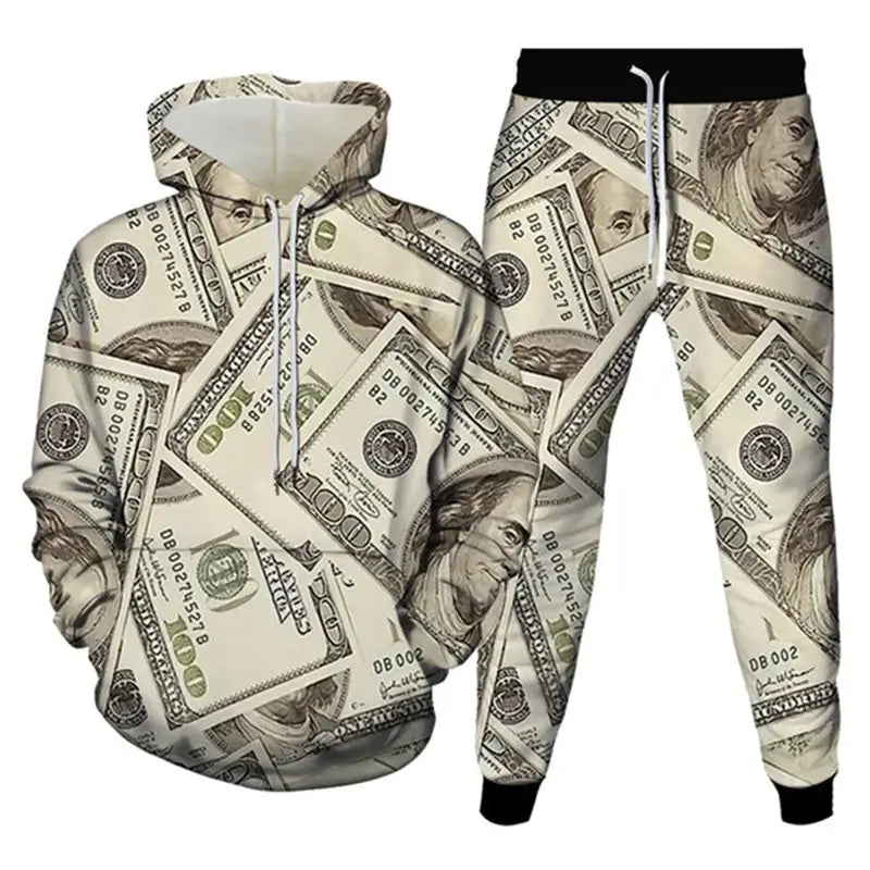 Two-Piece Digital Print Hoodie & Sweatpants