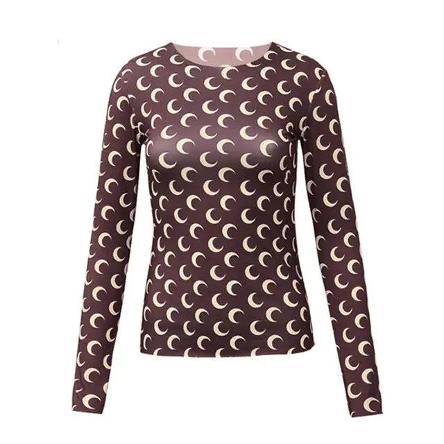 Long-Sleeved Marine Moon T-Shirt