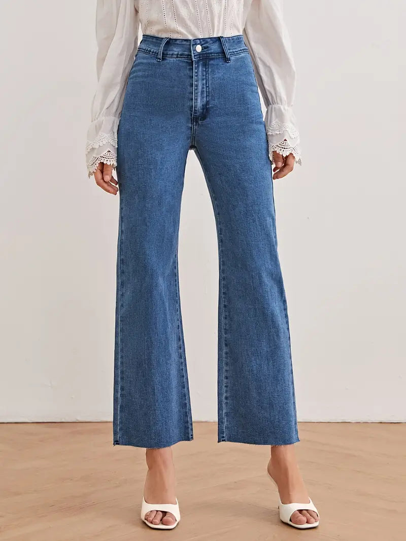 High-Waisted Wide-Leg Cropped Jeans