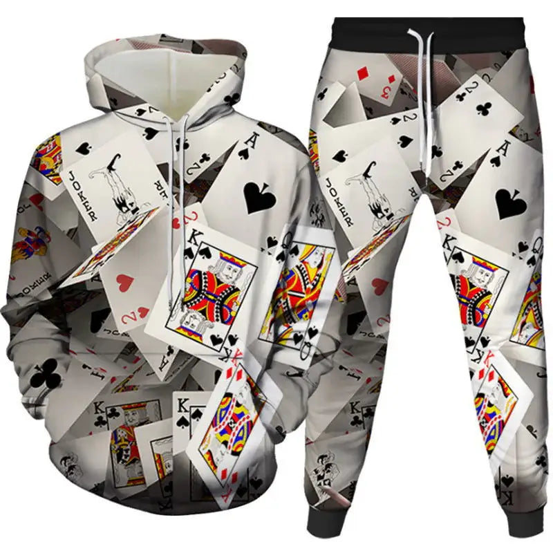 Two-Piece Digital Print Hoodie & Sweatpants