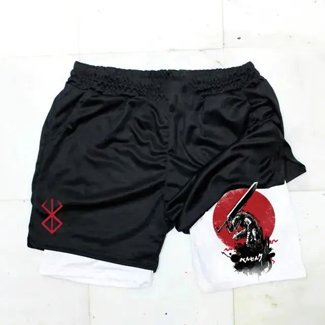 Berserk Anime Quick Dry Performance Multiple Pockets Sports Shorts
