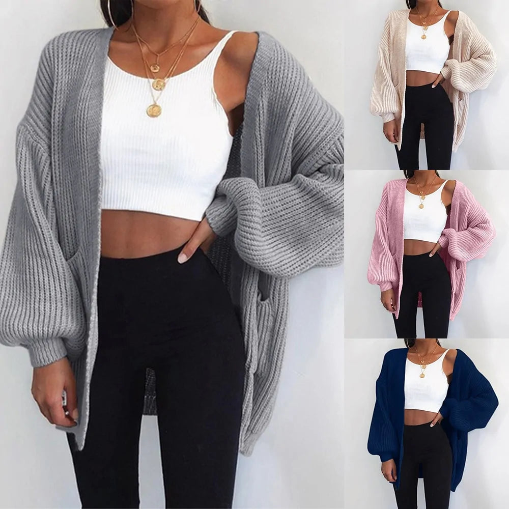 Loose Knitted Cardigan Sweater