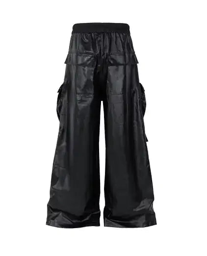 Baggy Leather Cargo Pants