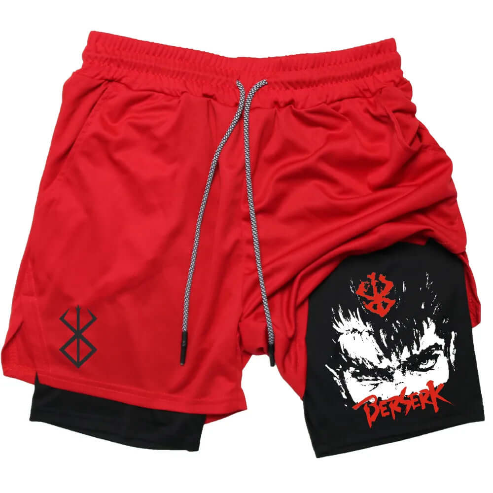 Berserk Anime Quick Dry Performance Multiple Pockets Sports Shorts