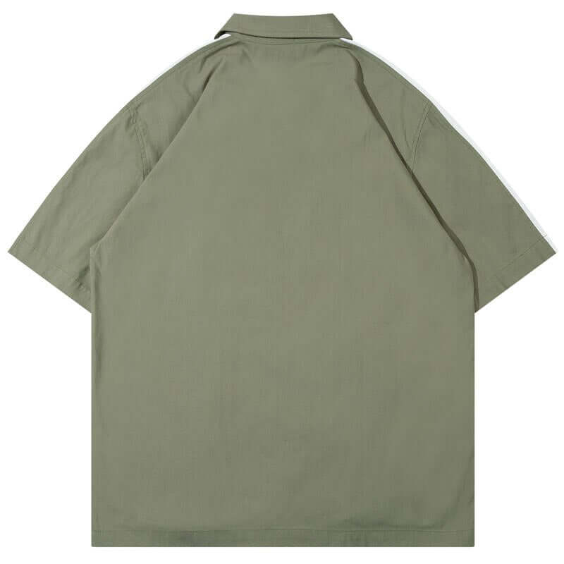 Oversized American Style Double Zipper Short Sleeve Jacket