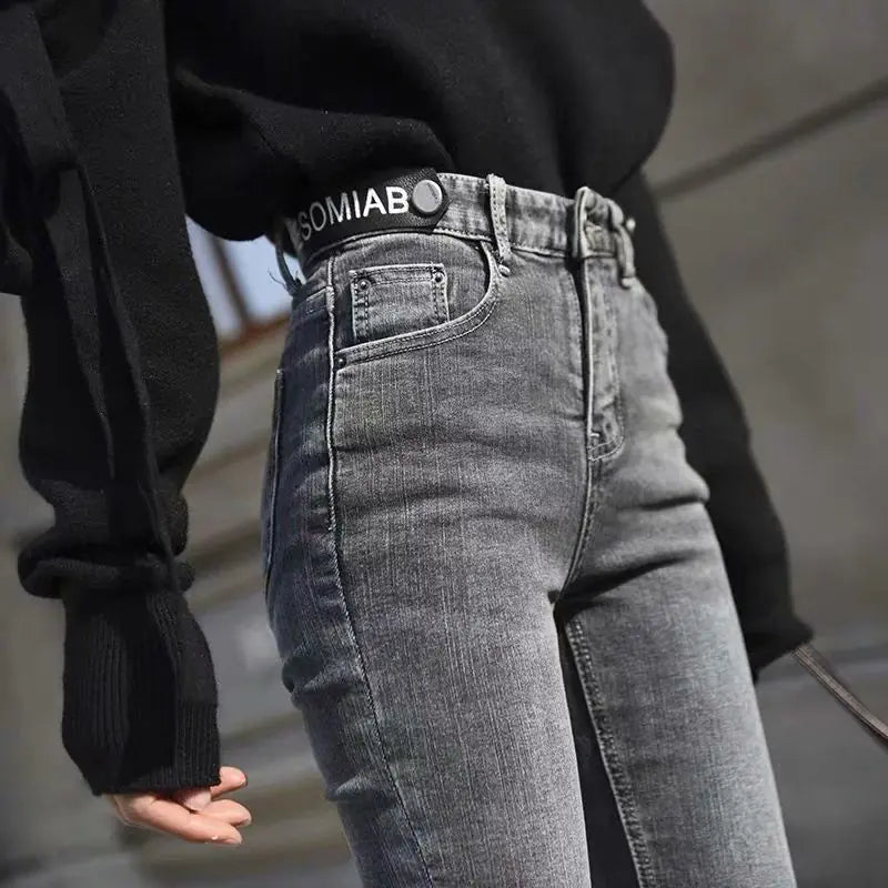 High Waist Korean Style Women's Jeans