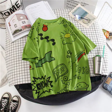 Oversized Comic Print T-Shirt