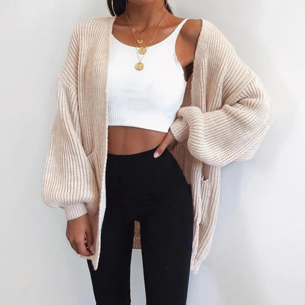 Loose Knitted Cardigan Sweater