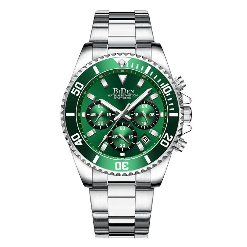 Men's Quartz Watch with Waterproof Steel Strap