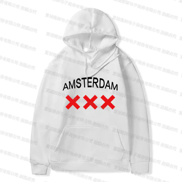 Amsterdam Unisex Hoodie - Black Oversized Sweatshirt