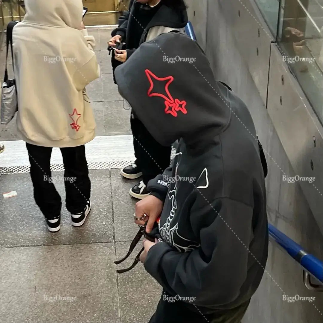 Oversized Skull Print Hoodie