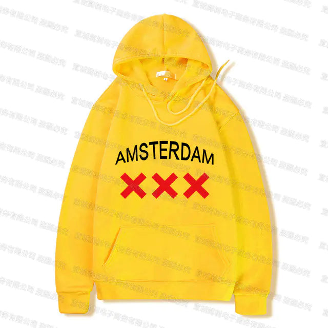 Amsterdam Unisex Hoodie - Black Oversized Sweatshirt