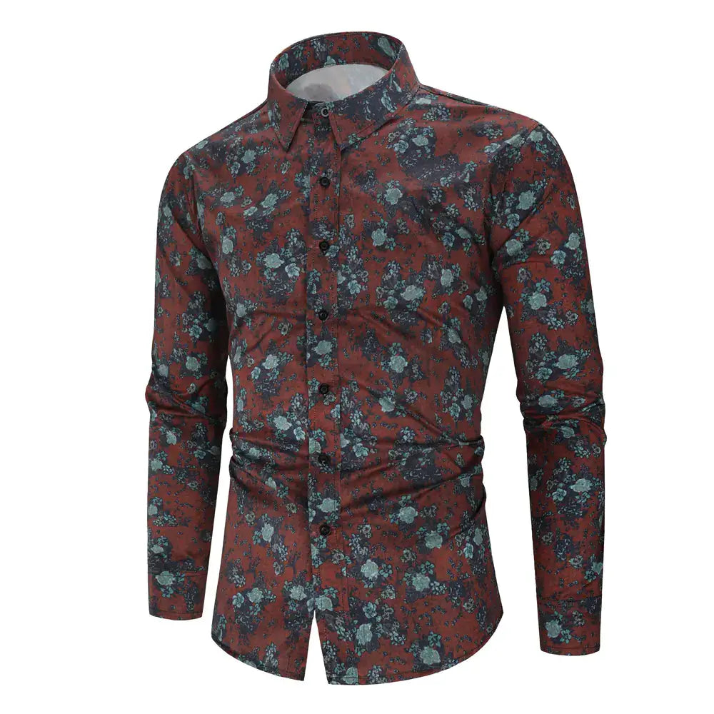 Digital Print Slim Fit Button Up